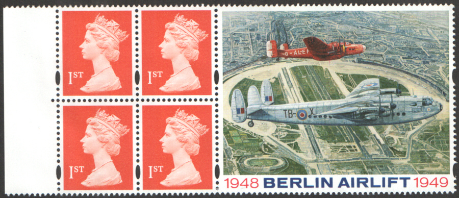 (image for) HB17 / DB22(7) Berlin Airlift 4 x 1st Class Unfolded Pane - Click Image to Close